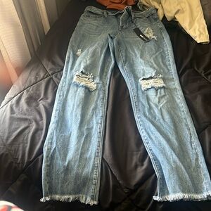 Medium blue wash, jeans, straight leg